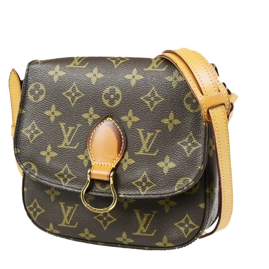 Louis Vuitton Saint Cloud Mm Shoulder Bag Monogram Leather Brown